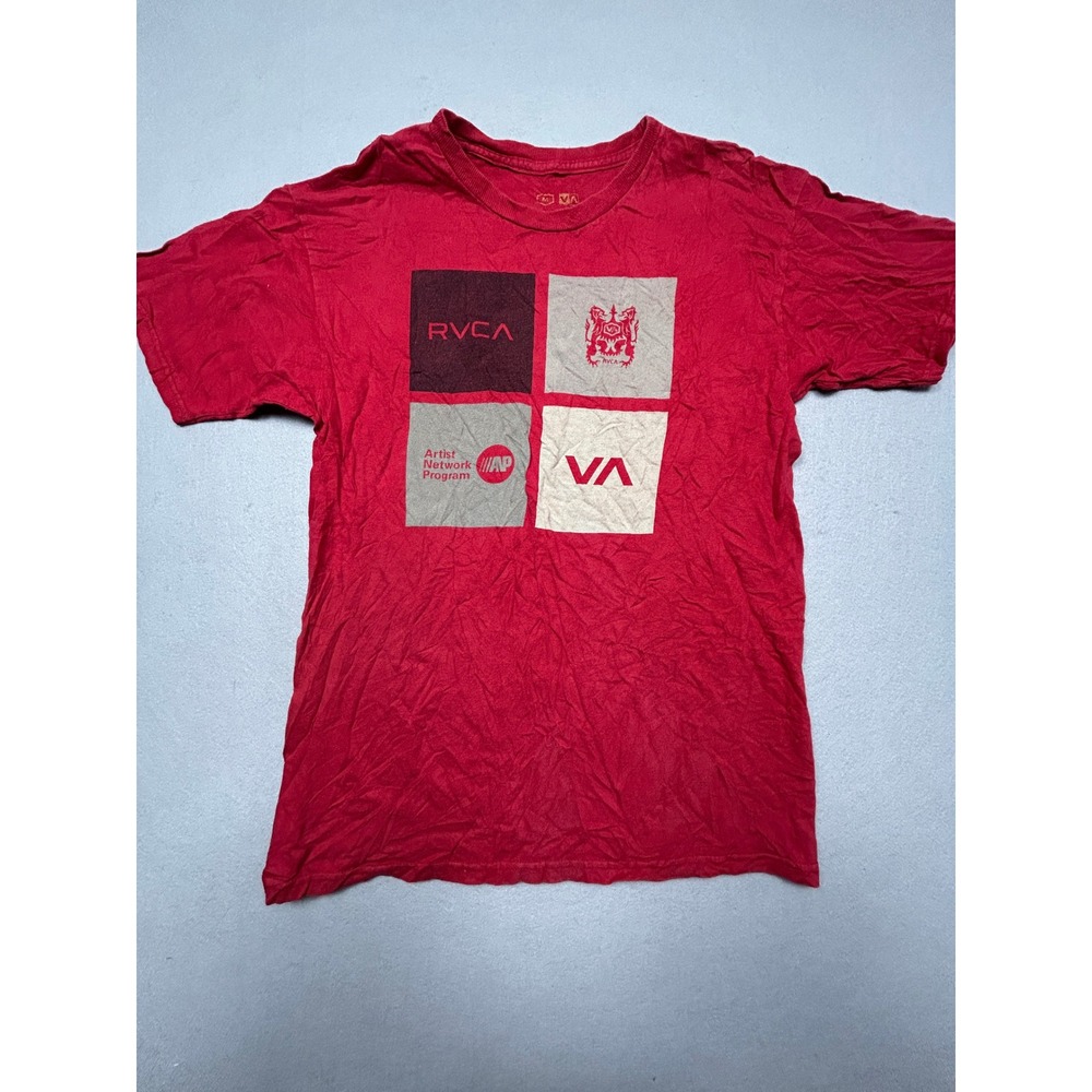 RVCA T Shirt Artist Network Program 100% Cotton Red Graphic M Mens
